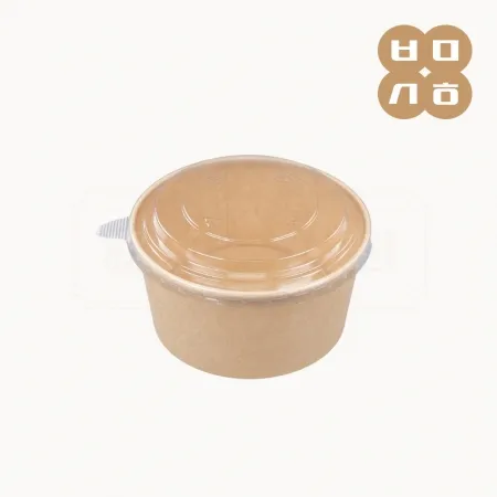 [LD]일회용 원형 크라프트 종이용기 RC-1000ml 300개 세트 [몸통+뚜껑]