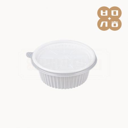 [EL]일회용 PP 국물용기 주름형 105파이 소(백색) 반투명뚜껑 1000개 세트 [합포장]