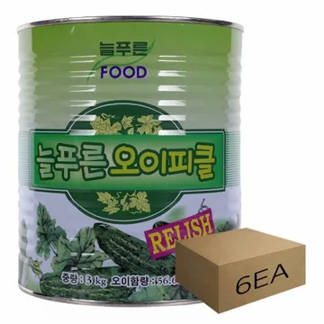 1박스) 늘푸른 랠리쉬 오이피클 샐러드 피자토핑 3kg x 6개입