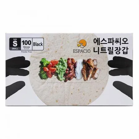 에스파씨오 니트릴장갑 블랙 S 100매