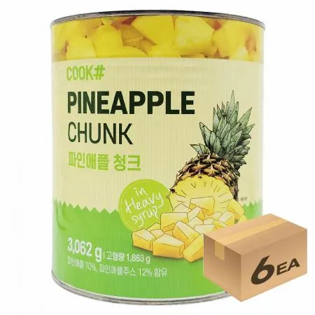 1박스) 쿡샵 파인애플 청크 3kg x 6개입