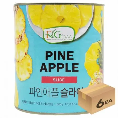1박스) 아만 파인애플 슬라이스 3kg x 6개입