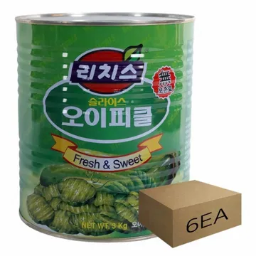 1박스) 리치스 오이피클 슬라이스 3kg x 6개입