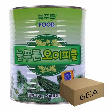 1박스) 늘푸른 오이피클 홀 샐러드 피자토핑 3kg x 6개입