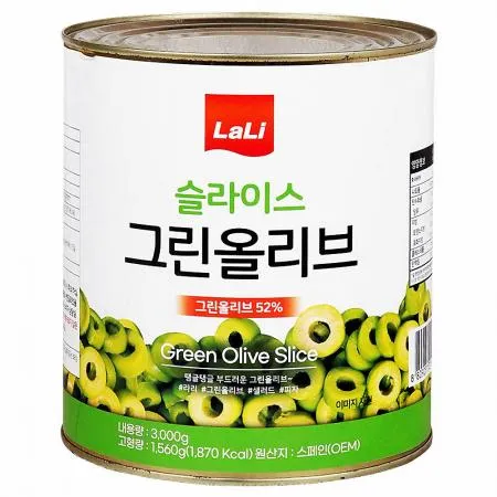 라리 그린올리브 슬라이스 3kg
