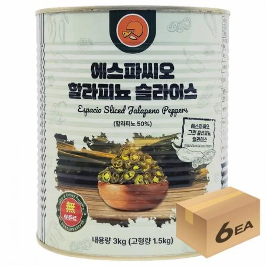 1박스) 에스파씨오 할라피뇨 젬릭 슬라이스 3kg x 6개입 이미지