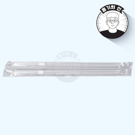 25cm 롱자바라빨대 투명 (10000개/개별포장) KO