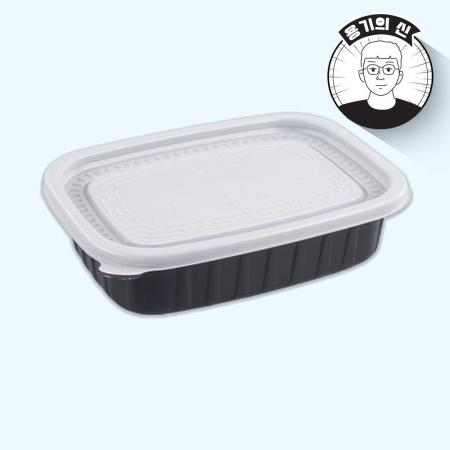 [BFP]사각 죽용기(소) 흑색 500개세트(몸통+뚜껑)