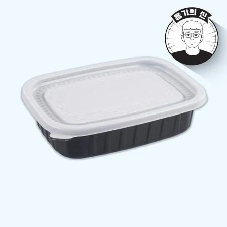 [BFP]사각 죽용기(소) 흑색 500개세트(몸통+뚜껑)