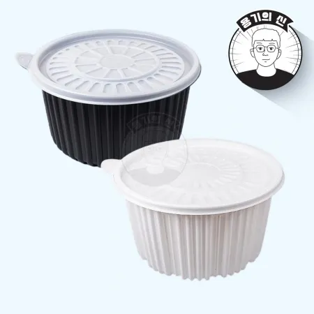 [FP]220파이 탕용기 대(흑색)200개세트[몸통+뚜껑]