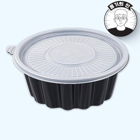 COM 195파이 냉면용기 소 흑색 400개세트 [탕용기]