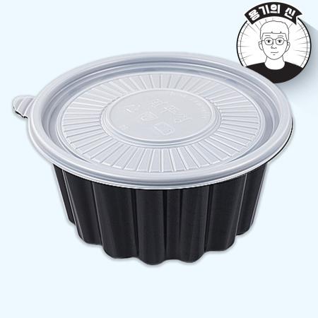 COM 195파이 냉면용기 대 흑색 400개세트 [탕용기]