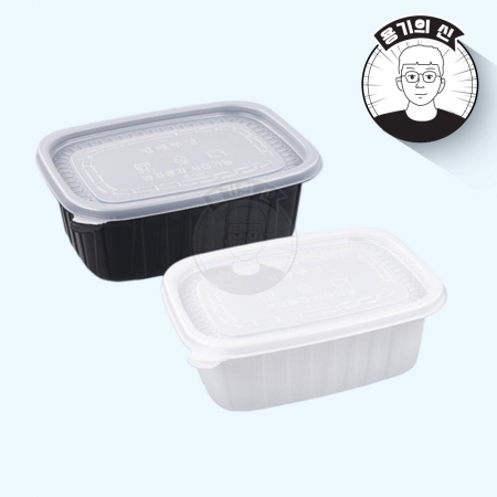 [EL]죽용기 신형 사각 본죽용기 대(흑색) 200개 세트[합포장]