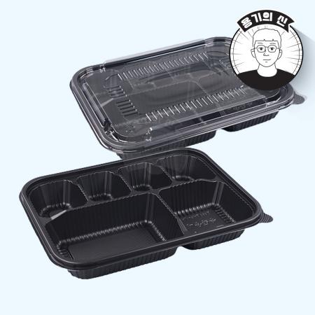 [JH] 신형 도시락용기 6칸 흑색 200개세트[합포장]