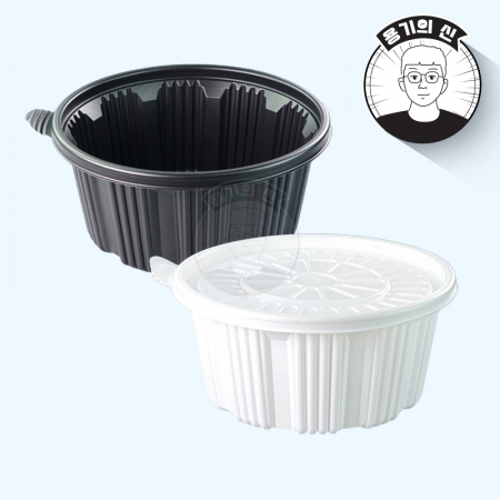 [JH] 일회용 225파이 탕용기 신형 중 백색 200개세트[몸통+뚜껑]