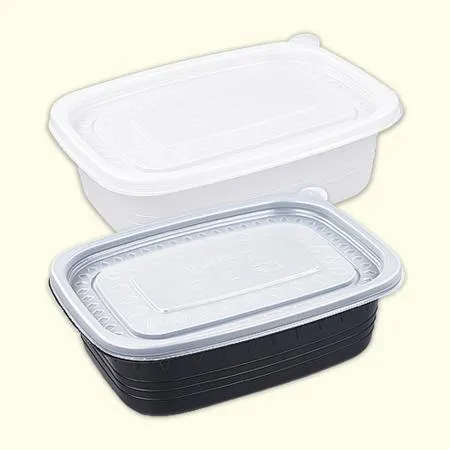 사각 죽용기 중 EH 흑색 500개세트 반찬 포장 배달용기