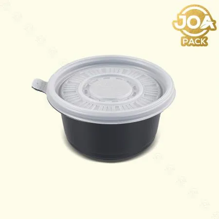 PP 125파이 중 흑색 BU 반찬용기 600개세트 (몸통+뚜껑)