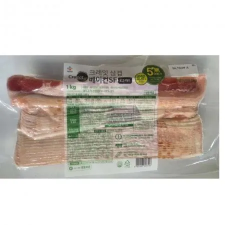 CJ 크레잇 베이컨 슬라이스 1kg 2.1mm 삼겹부위