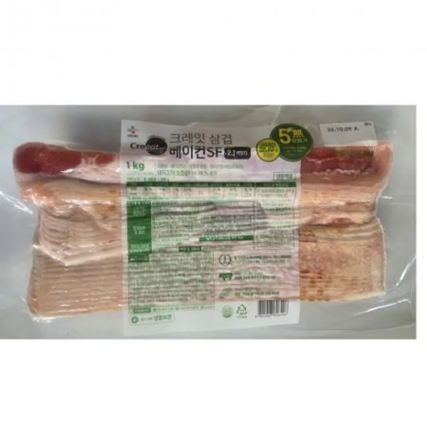 CJ 크레잇 베이컨 슬라이스 1kg 2.1mm 삼겹부위 이미지
