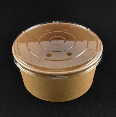 크라프트종이용기 치킨 닭강정포장 1500cc(크라프트) 300개(신형타공투명뚜껑포함)