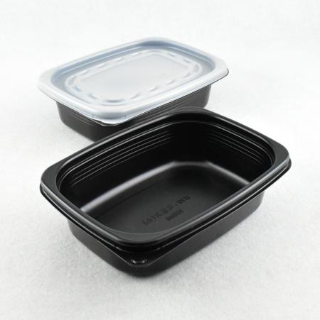 검정죽용기 사각국그릇 SW-사각죽(소) 250세트(블랙)