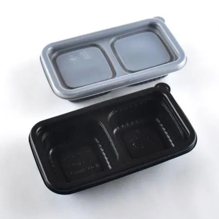 검정2칸반찬용기 사각2칸스용기 M-0814-2A 500세트(블랙)