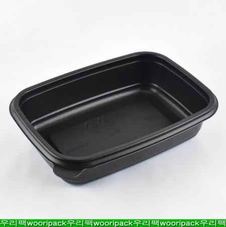 블랙죽용기 일회용죽용기  JH-사각죽(소)검정용기+뚜껑 100세트