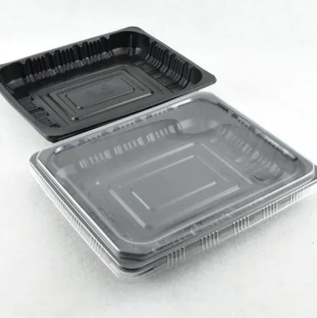 사각23193실링용기 반찬포장 AJ-23193(블랙)300세트(AJ투명뚜껑포함)