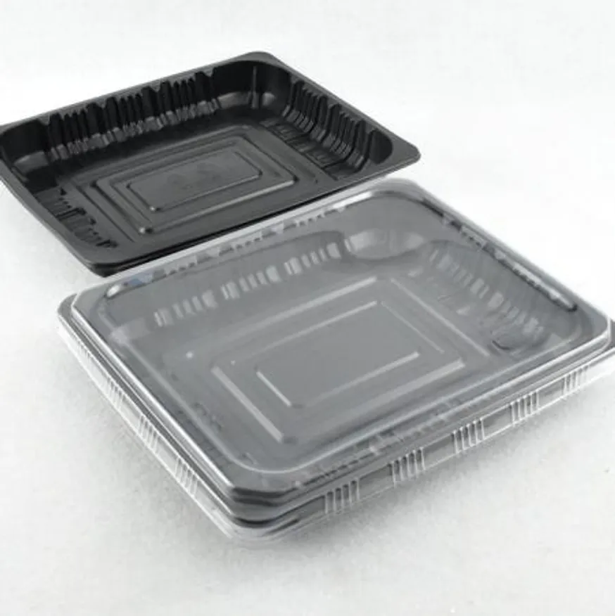 사각23193실링용기 반찬포장 AJ-23193(블랙)300세트(AJ투명뚜껑포함) 이미지