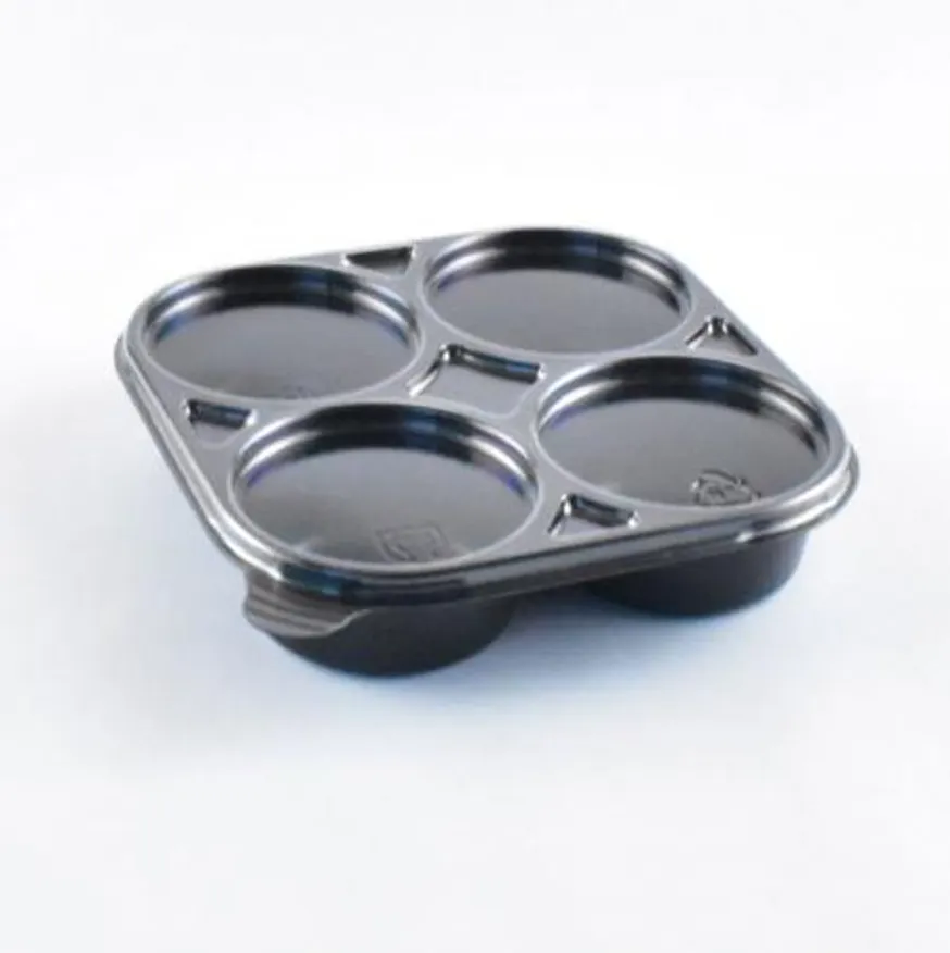 검정4칸소스용기 반찬용기 CN-1212(4칸)블랙 600세트 이미지