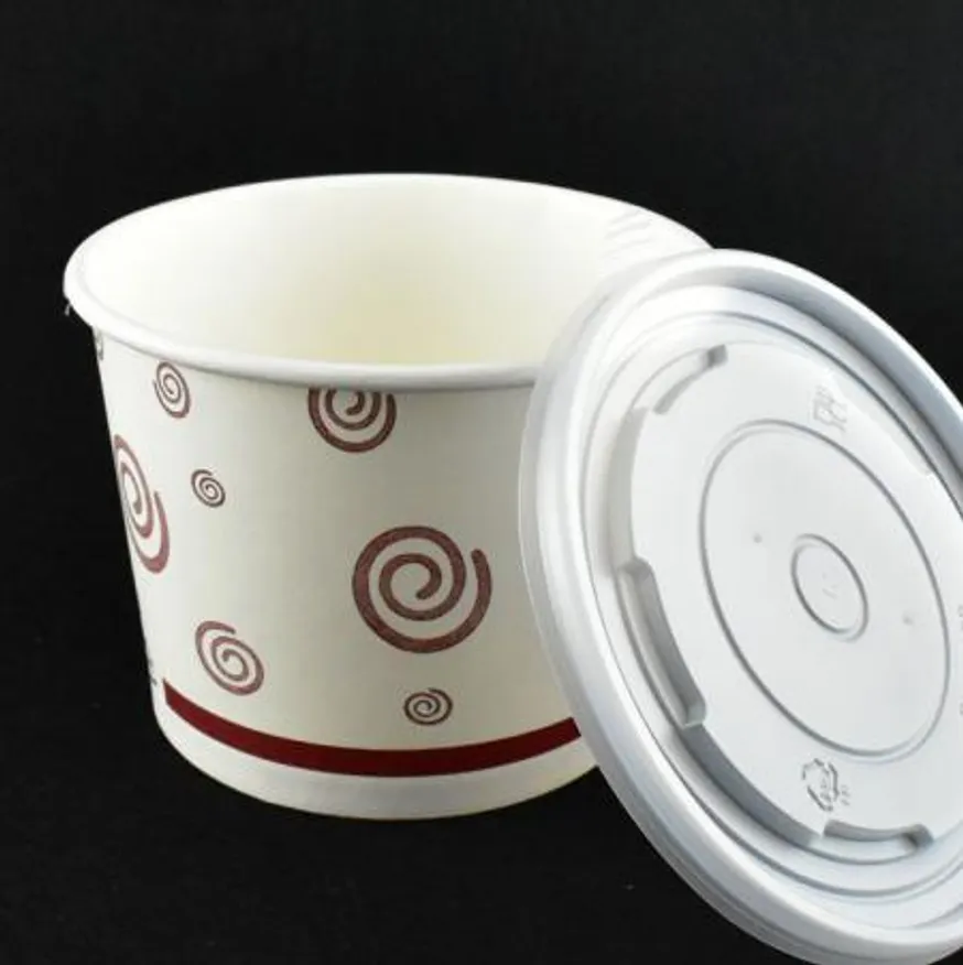 덮밥포장 비빔밥용기 1000종이용기(초코) 100세트(SW1000뚜껑포함) 이미지