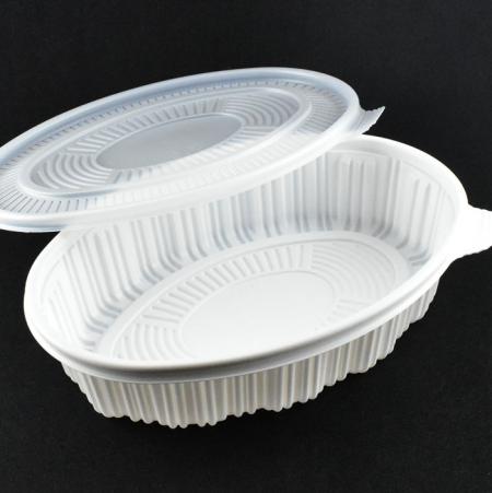 타원찜용기 아구찜 코다리 해물찜포장 AJ-340타원찜(백색대) 100세트(원색뚜껑포함)