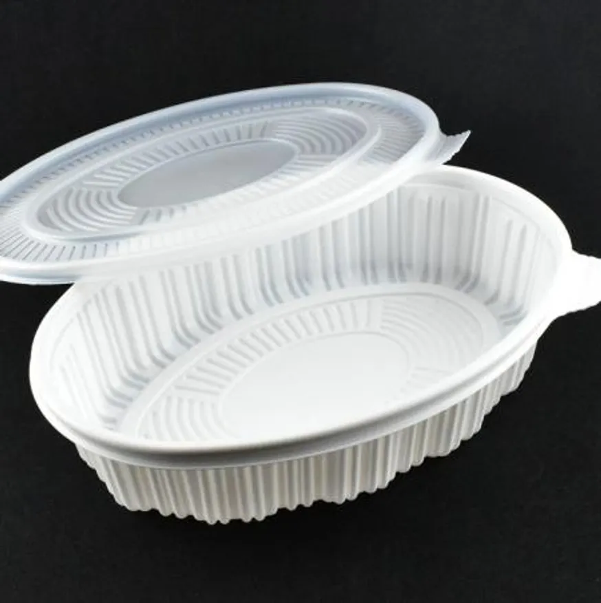 타원찜용기 아구찜 코다리 해물찜포장 AJ-340타원찜(백색대) 100세트(원색뚜껑포함) 이미지