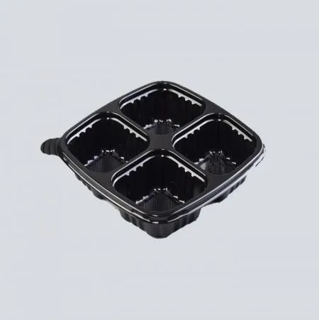검정4칸반찬용기 일회용4칸용기 JH-4칸소스용기 600세트(검정)