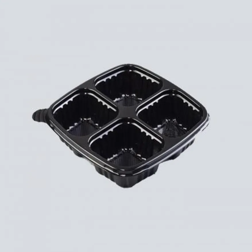 검정4칸반찬용기 일회용4칸용기 JH-4칸소스용기 600세트(검정) 이미지