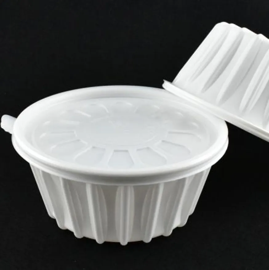 195파이면용기 미니탕용기 YP-195칼국수(대) 100세트(백색) 이미지