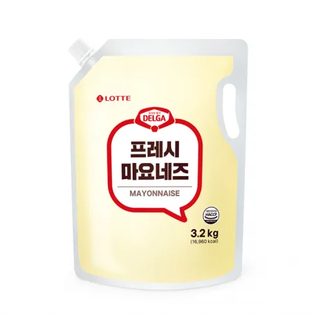 롯데 프레시 마요네즈 델가 마요 파우치 스파우트  3.2kg