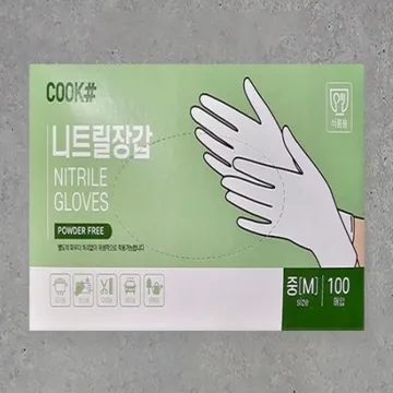 쿡샵 니트릴장갑 M/화이트/100매 1곽