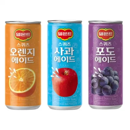 델몬트 스퀴즈 에이드 오렌지 포도 사과 240ml 각10개 총30개