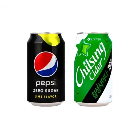 F칠성사이다 제로 355ml 24개+펩시콜라 제로 업소용 355ml 24개