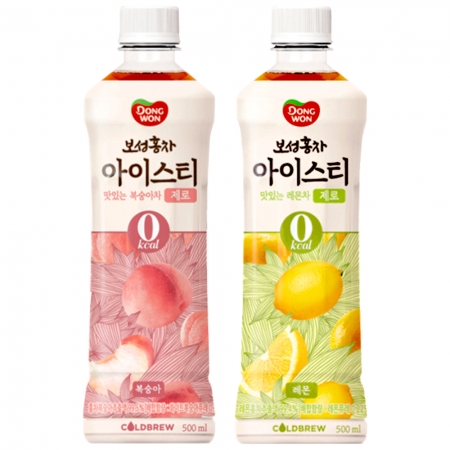 F동원 보성홍차 아이스티 복숭아 500ml 6개+레몬 500ml 6개
