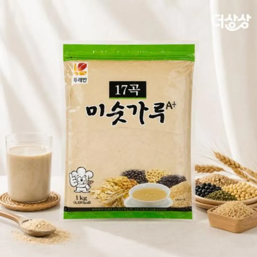 뚜레반 17곡 미숫가루 A+ 1kg 자연선식 미수가루 쉐이커 아침대용 이미지