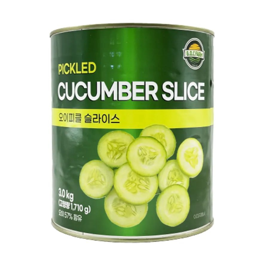 지오씨팜 오이피클 슬라이스 3kg 대용량 업소용 피클 이미지