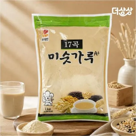 뚜레반 17곡 미숫가루 A+ 1kg 자연선식 미수가루 쉐이커 아침대용