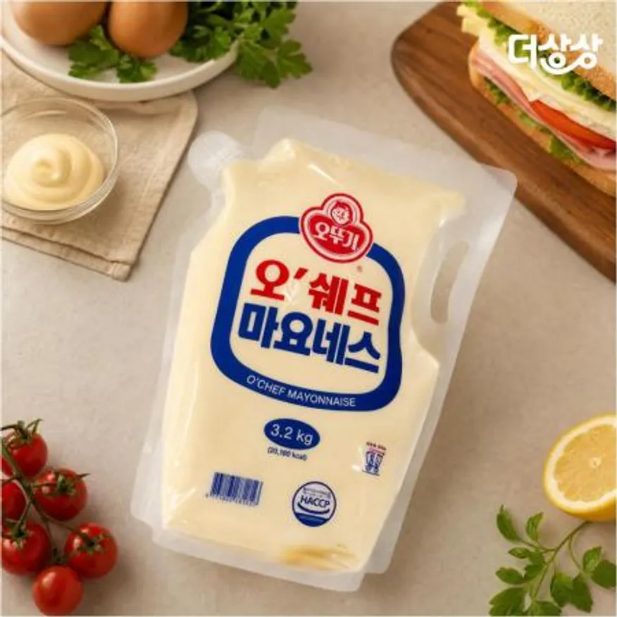 오뚜기 오쉐프 마요네즈 스탠딩파우치 3.2kg 마요네스 대용량 이미지