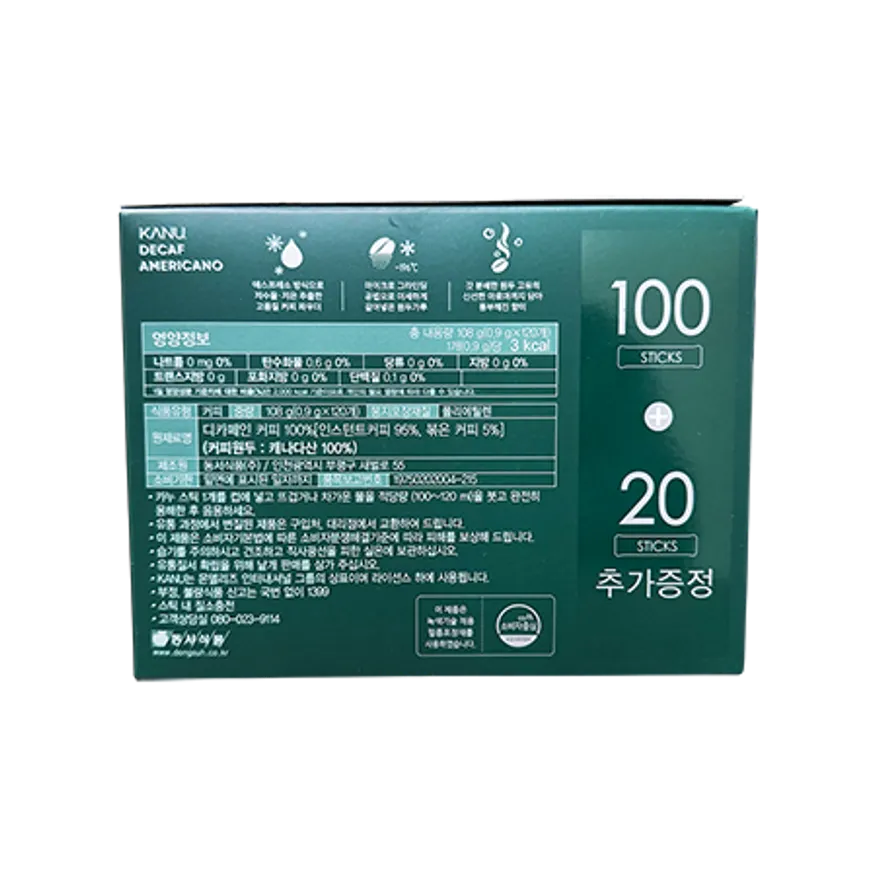 동서식품 카누 디카페인 미니 아메리카노 120T (뚜레반 미숫가루스틱 사은품증정) 이미지