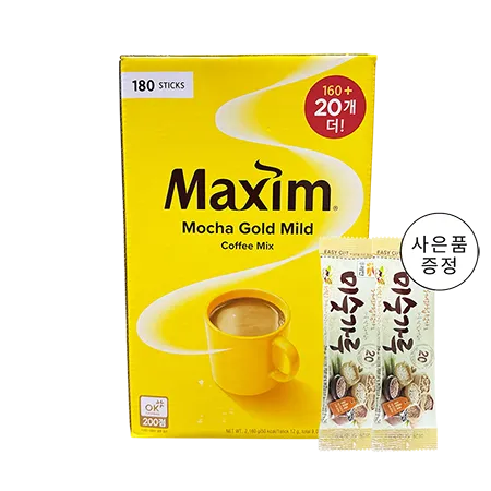 동서식품 맥심 모카골드 마일드 180T (뚜레반 미숫가루스틱 사은품 증정)