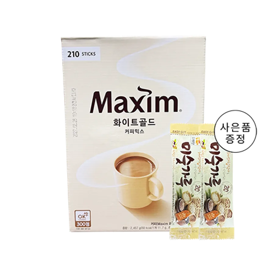 동서식품 맥심 화이트 골드 210T (뚜레반 미숫가루스틱 사은품 증정) 이미지