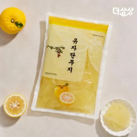 원효 유자단무지 슬라이스 1kg 일식 쌀국수 단무지