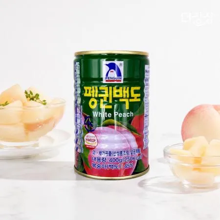 펭귄 백도 400g 과일절임 통조림